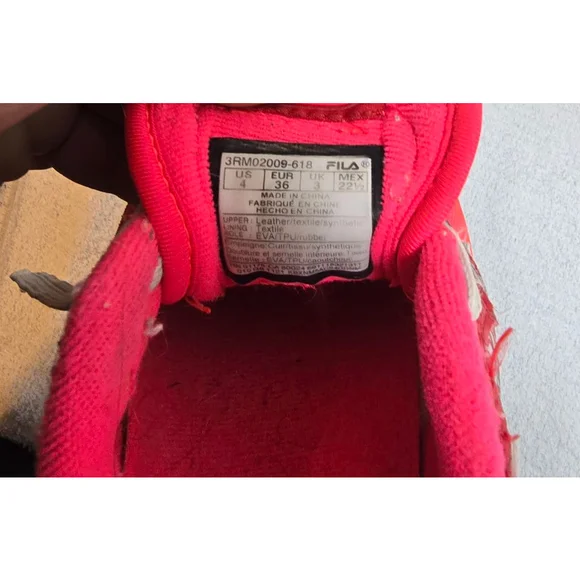 Women's Fila Red & Pink Sneakers US 4 - Picture 6 of 9